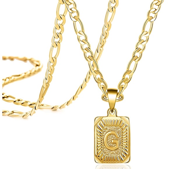 Nilevibes HIP HOP Initial Letter Pendant Necklace,Gold Platd Capital AlphabetA-Z - Picture 6 of 16